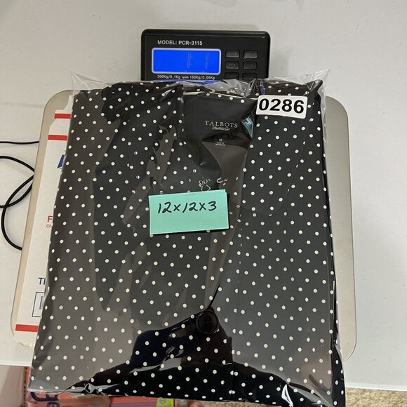 Talbots Womens 16 Black White Polka Dot Button Front 3/4 Sleeve Pockets Blazer - Picture 9 of 9